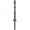 Dekorativ puller i aluminium | serie 495B | fastmonteret, til indst�bning i beton med jordanker, total l�ngde ca. 1300 mm | med 2 �jer